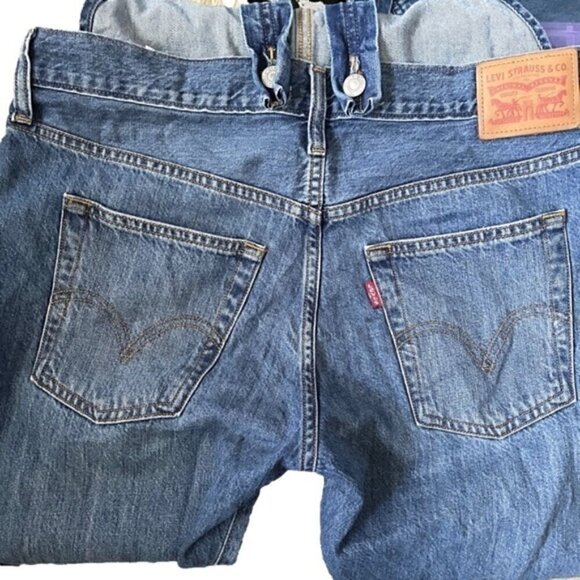 Levi’s Heritage Straight Leg Medium Wash Overalls  - Small - Picture 6 of 10